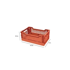 Lot 10 caisses de rangement pliablesorange 26,5 x 17 x 10,5 cm