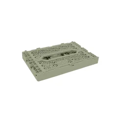 Lot 10 caisses de rangement pliables kaki 40 x 30 x 15 cm