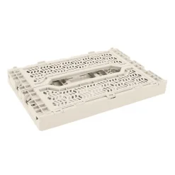 Lot 10 caisses de rangement pliables blanc 26,5 x 17 x 10,5 cm