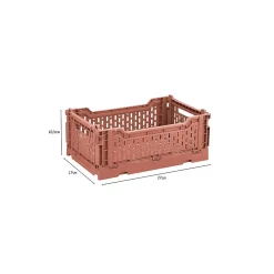 Lot 4 caisses de rangement pliables terracotta 27 x 17 x 10,5 cm