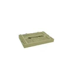Lot 10 caisses de rangement pliables jaune 26,5 x 17 x 10,5 cm