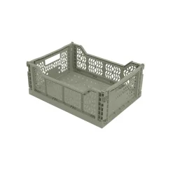 Lot 4 caisses de rangement pliables terracotta, vert 40 x 30 x 15 cm