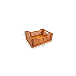 Lot 10 caisses de rangement pliables terracotta 40 x 30 x 15 cm