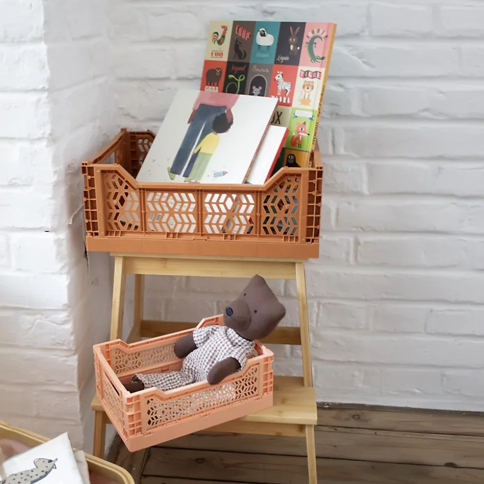 Lot 10 caisses de rangement pliables terracotta 40 x 30 x 15 cm