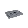 Lot 4 caisses de rangement pliables plastique gris 40 x 30 x 15 cm