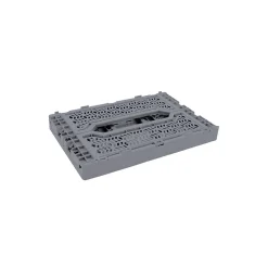 Lot 4 caisses de rangement pliables plastique gris 40 x 30 x 15 cm