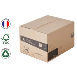 Lot 50 cartons déménagement hauteur modubale : variable - 50 x 40 x 20-30 cm - Poignées renforcées - 2 adhésifs offerts