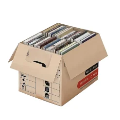 Lot 20 Cartons Déménagement Livres Premium - 40 X 30 X 30 Cm - Extrême Résistance 20 KG - Poignées Renforcées - 1 Adhésif Offert