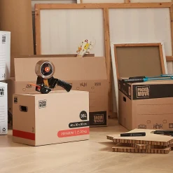 Lot 20 Cartons Déménagement Livres Premium - 40 X 30 X 30 Cm - Extrême Résistance 20 KG - Poignées Renforcées - 1 Adhésif Offert