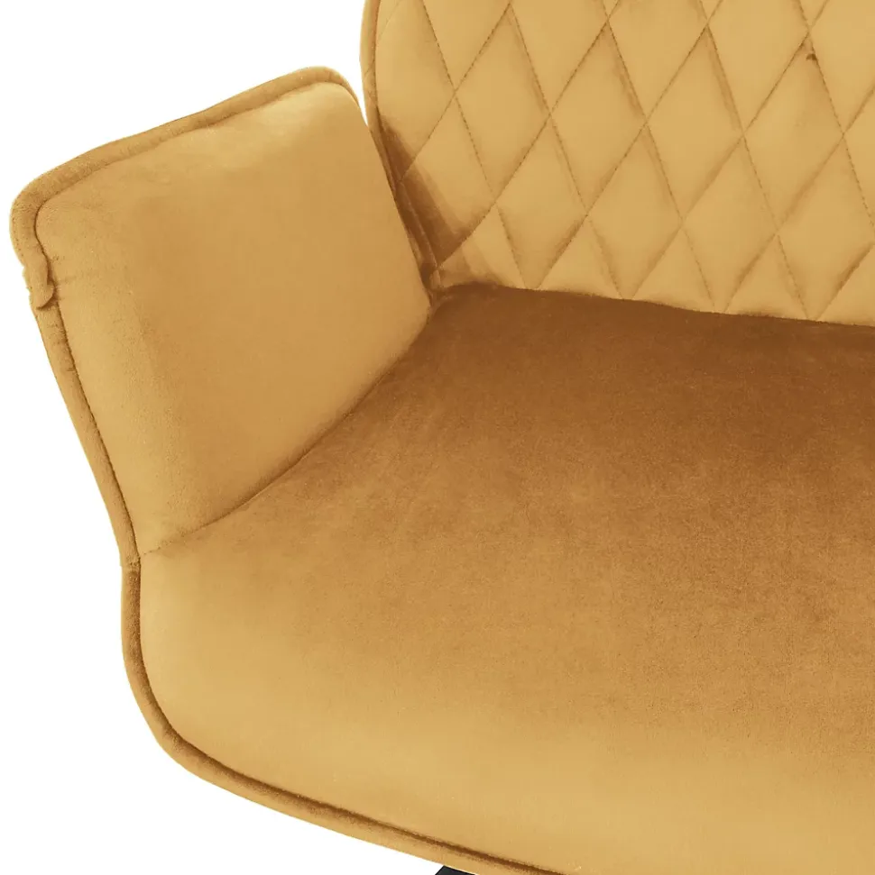 Lot 2 Chaise salle à manger jaune moutarde velours pivotant position automatique
