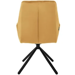 Lot 2 Chaise salle à manger jaune moutarde velours pivotant position automatique