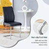 Lot 2 Chaises PU Noir, Pied Argenté, Bureau/Restaurant