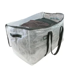 Lot 8 grands sacs déménagement transparent, rangement et transport ultra résistant - Réutilisable - Poignées solides - 100L