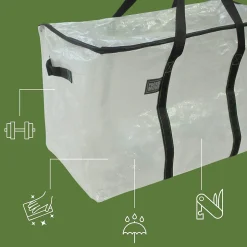 Lot 2 grands sacs déménagement transparent, rangement et transport ultra résistant - Réutilisable - Poignées solides - 100L