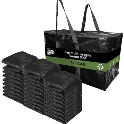 Lot 24 Grands Sacs Déménagement Recyclé - Rangement Et Transport Ultra Résistant - Réutilisable - Poignées Solides - 100L