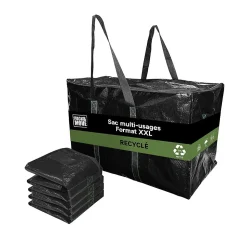 Lot 6 Grands Sacs Déménagement Recyclé - Rangement Et Transport Ultra Résistant - Réutilisable - Poignées Solides - 100L