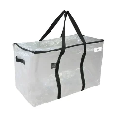 Lot 6 grands sacs déménagement transparent, rangement et transport ultra résistant - Réutilisable - Poignées solides - 100L