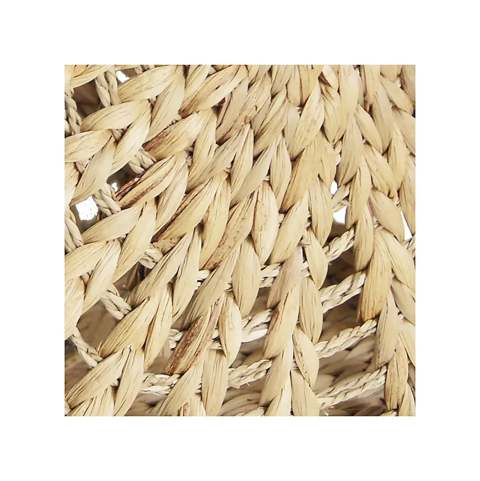 Lot 6 paniers pliables jonc de mer motif soleil 31 x 31 x 31 cm