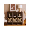 Lot 4 paniers pliables jonc de mer motif soleil 31 x 31 x 31 cm