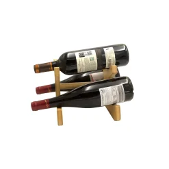 Lot 8 ranges-bouteilles en bambou naturel 24,5 x 18,5 x 16 cm