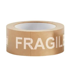 Lot 6 rouleaux ruban adhésif kraft "Fragile" pour emballage et déménagement - 50 m - 1 dévidoir offert - Qualité Premium