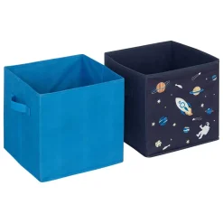 Lot de 2 boites de rangement Espace en tissu