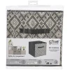 Lot de 2 Boites de rangement pliable Ethnique - 31 x 31 - Noir et blanc