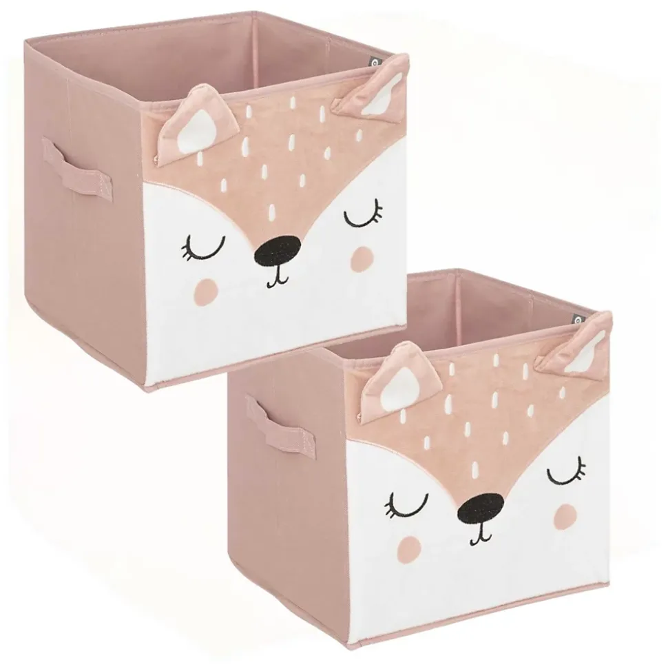 Lot de 2 boites de rangement Biche en velours