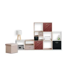 Lot de 6 boites de rangement en tissu Minimalist