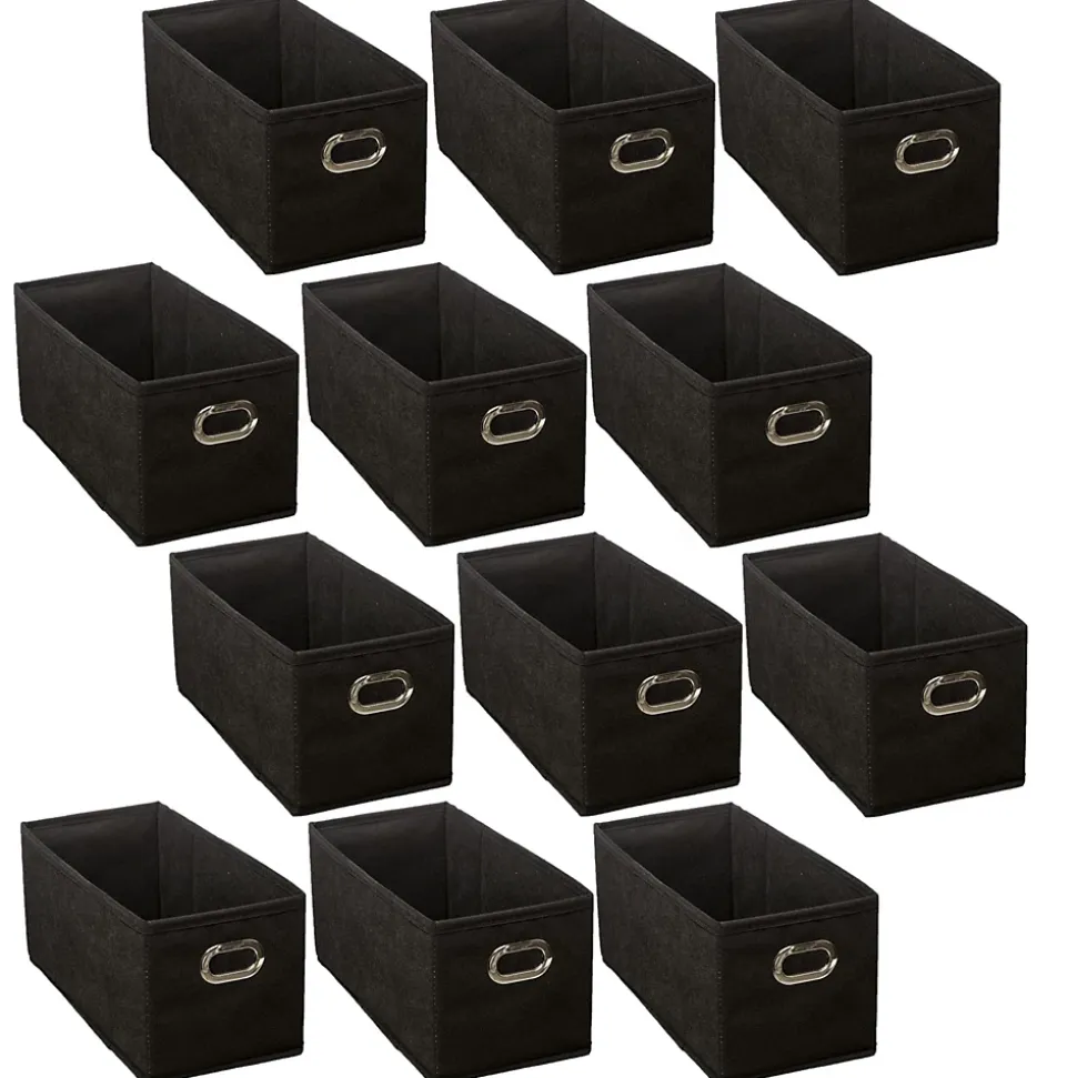 Lot de 12 Boites de rangement en tissu avec poignée