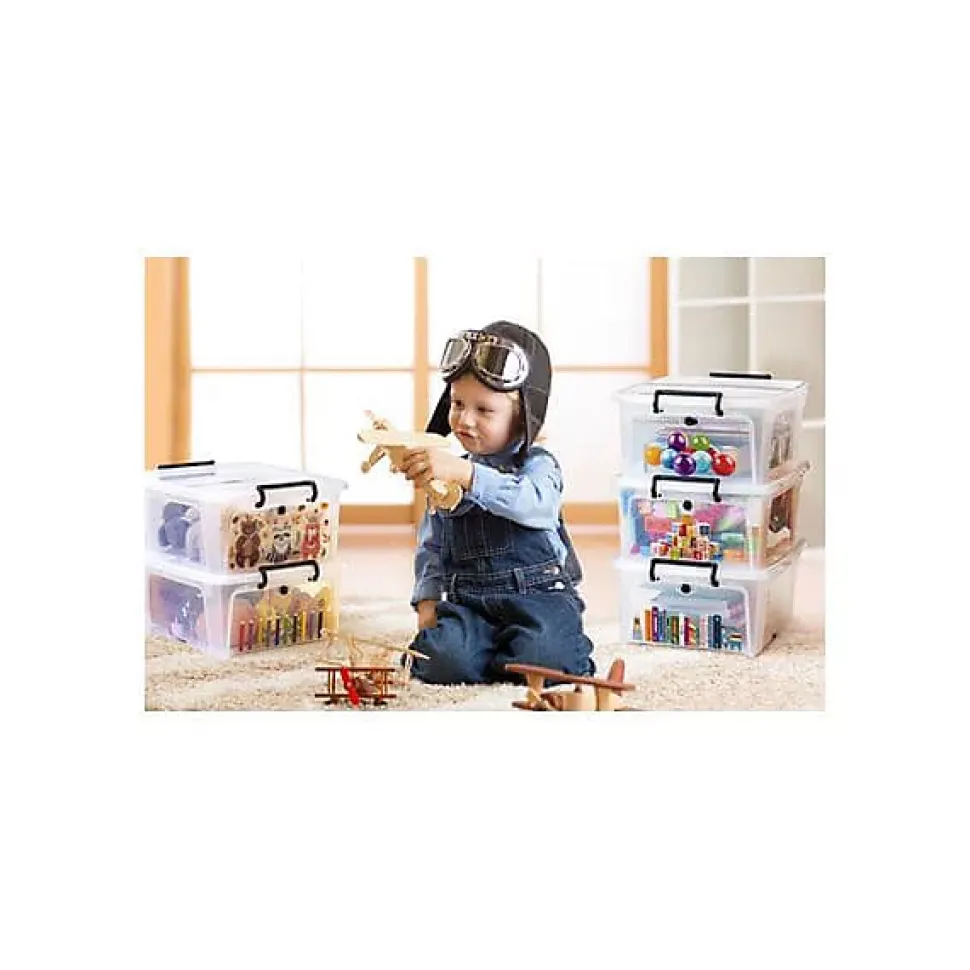 Lot de 5 boîtes à jouets ouverture devant 5 x 20 litres