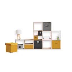 Lot de 6 boîtes de rangement en tissu MIX 'N MODUL