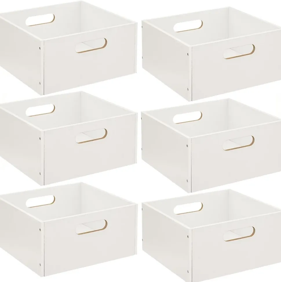 Lot de 6 Boîtes de rangement carrée en MDF