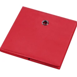 Lot de 2 boîtes de rangement ELA, en tissu rouge