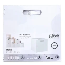 Lot de 6 Boîtes de rangement effet bois en MDF Mix n' modul