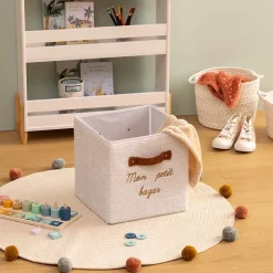 Lot de 2 boîtes de rangement en bouclette MON PETIT BAZAR