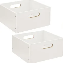 Lot de 2 Boîtes de rangement carrée en MDF