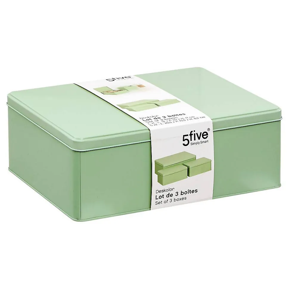 Lot de 3 boîtes Deskolor vert clair - Vert clair- 5five