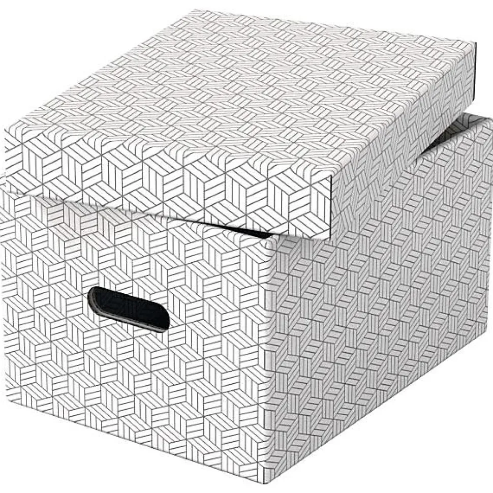 Lot de 3 boîtes en carton élégantes Home M - Blanc