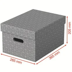 Lot de 3 boîtes en carton élégantes Home M - Gris