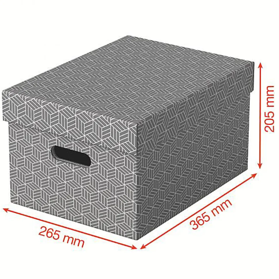 Lot de 3 boîtes en carton élégantes Home M - Gris