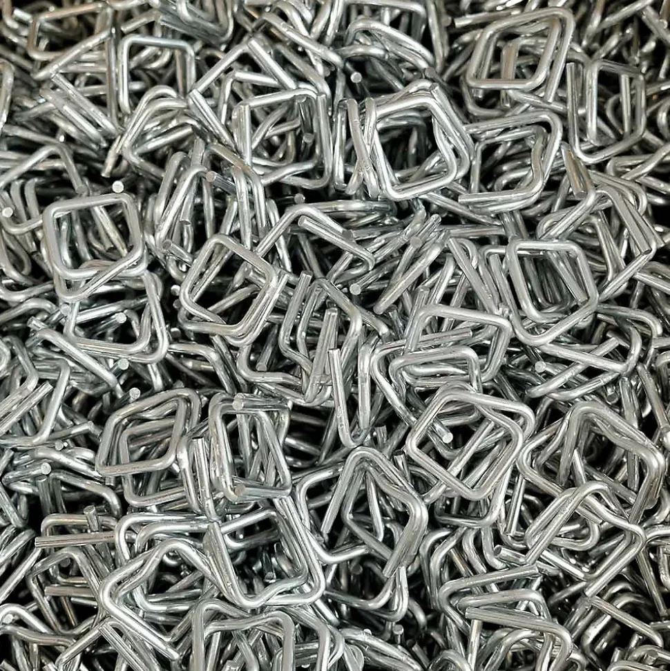 Lot de 1000 Boucles pour Feuillard de cerclage 16 mm - Qualité PRO TECPLAST BC - Boucles autobloquantes en acier galvanisé