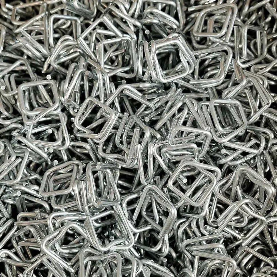 Lot de 500 Boucles pour Feuillard de cerclage 19 mm - Qualité PRO TECPLAST BC - Boucles autobloquantes en acier galvanisé