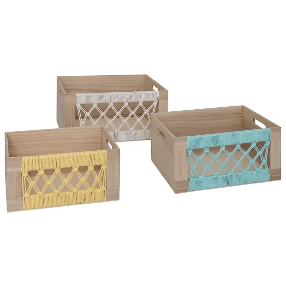Lot de 3 cagettes bois "Australie" L28/32/36cm bois - Atmosphera