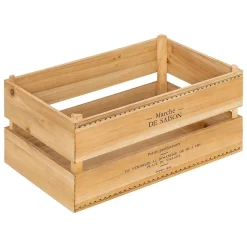 Lot de 2 cagettes Little cottage bois L30/35cm - Atmosphera