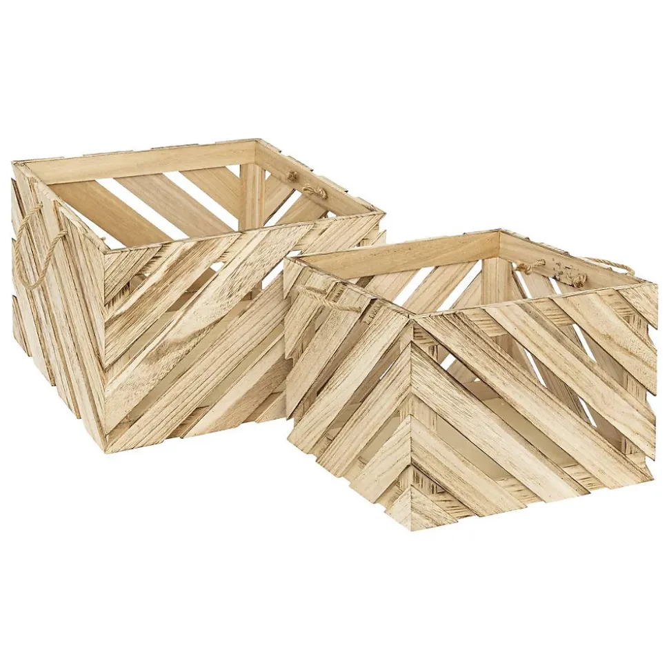 Lot de 2 caisses Sulei bois L30/37cm - Atmosphera