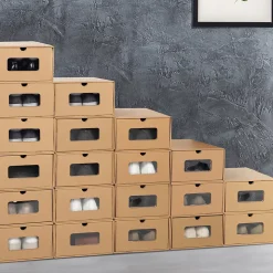 Lot de 20 cartons boites de rangement à chaussures avec tiroir
