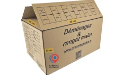 lot de 20 cartons de demenagement 55x35x30 cm rouleau adhesif havane