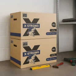 Lot de 15 Cartons Déménagement X Strong - 60 x 40 x 40 cm - Charge 40 kg - Extrême Résistance - Grande Capacité