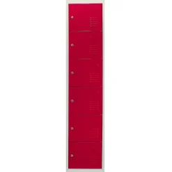 Lot de 3 Casiers de Rangement de 6 Portes en Acier Rouge